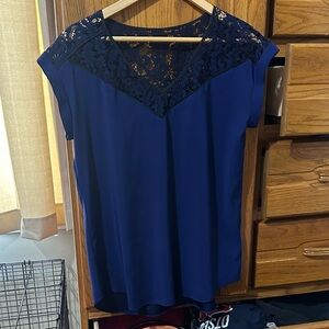 Express Elegant Navy Lace Women's Top